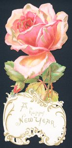 Pink Rose, nytårskort af English School