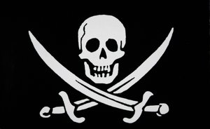 Piratflag af "Calico Jack" Rackham (litografi) af English School
