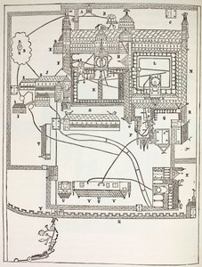 Plan over Benediktinerklosteret i Canterbury af English School