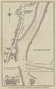 Lokalitetsplan for Shakspeare Commemoration Theatre (gravering) af English School