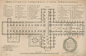 Plan over St Pauls Cathedral, London af English School