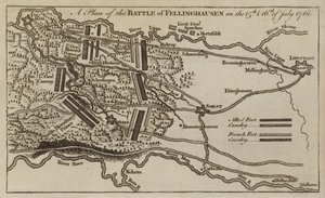 Plan for slaget ved Villinghausen, Tyskland, syvårskrig, 15-16 juli 1761 af English School