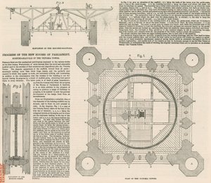 Plan over Victoria Tower, Palace of Westminster, London af English School
