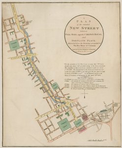 Plan over den påtænkte nye gade (Regent Street) mellem Pall Mall og Portland Place af English School