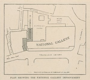 Plan, der viser National Gallery-forbedringen af English School