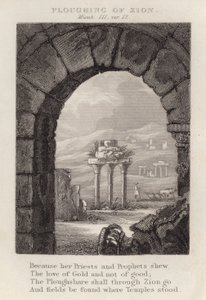 Zions pløjning, Micah III, ver 12 (gravering) af English School