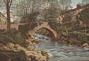 Plymouth: Ivybridge, nær Plymouth (farve litho) af English School