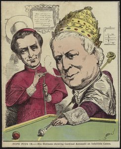 Pave Pius IX - Hans Hellighed viser kardinal Antonelli en ufejlbarlig kanon af English School