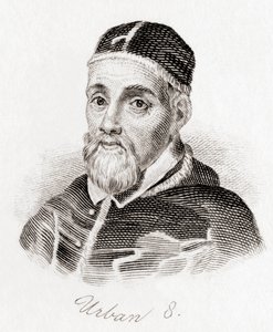 Pave Urban VIII, ca. 1568 -1644, født Maffeo Barberini (stik) af English School