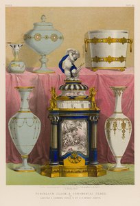 Porcelænsur og dekorativt glas af English School