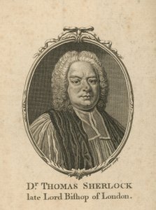 Portræt af Dr. Thomas Sherlock af English School