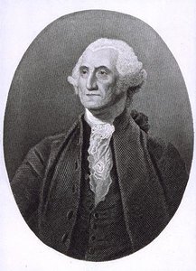 Portræt af George Washington (1732-1799) (kobberstik) af English School