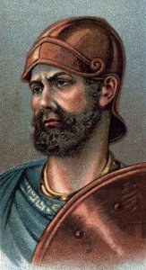 Portræt af Hannibal Barca - Portræt af Hannibal eller Annibal Barca (ca. 247-183 f.Kr.), general og karthaginsk statsmand - Fra serien "" Leaders of Men"" - Chromolithography - English School, 20. århundrede - af English School