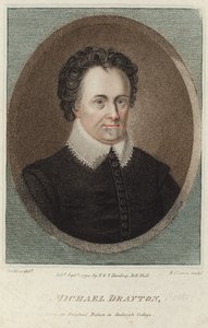 Portræt af Michael Drayton (farvegravering) af English School