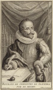 Portræt af Miguel de Cervantes af English School
