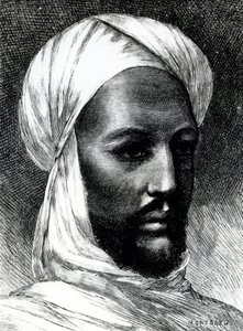 Portræt af Muhammad Ahmad (1844-1885), kendt som Mahdi, leder af dervisher i krig mod briterne i 1884, kolonikrige, Sudan af English School