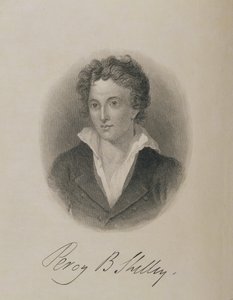 Portræt af Percy Bysshe Shelley (1792-1822), af English School