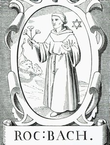 Portræt af Roger Bacon (ca. 1220-92), illustration fra Videnskab og litteratur i middelalderen og renæssancen, skrevet og indgraveret af Paul Lacroix, 1878 af English School