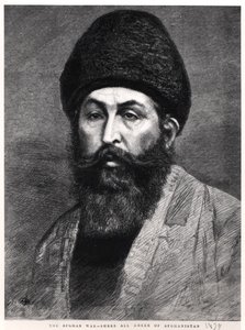 Portræt af Shir Ali Khan (1825-79) Emir af Afghanistan, 1878 af English School