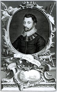 Porträt von Sir Francis Drake (ca. 1540-96) graviert von Jacobus Houbraken (1698-1780) (Stich) von English School