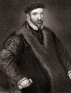 Portræt af Sir Nicholas Bacon (1510-1579) fra Lodges British Portraits, 1823