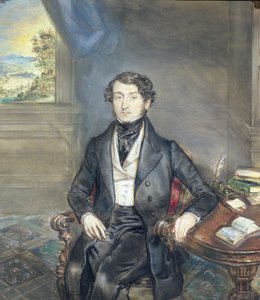 Portræt af en gentleman i et interiør, ca. 1830 (for par se 126403)