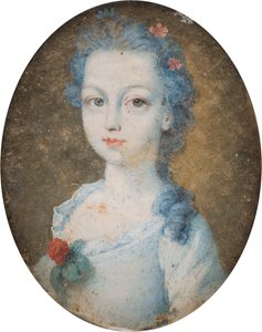Portræt af en dame, muligvis Margaret, grevinde af Cork (1710-1758), ca. 1705-58 (olie på lærred) af English School