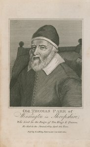 Portræt af gamle Thomas Parr af English School