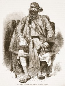 Portræt af Maharajah af Dholepore, illustration fra Cassells Illustrated History of England af English School