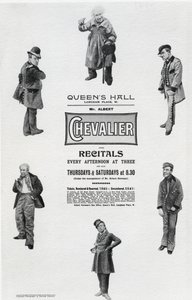 Plakat, der reklamerer for Albert Chevaliers recital i Queen