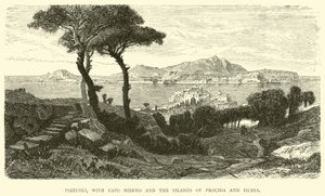 Pozzuoli, med Capo Miseno og øerne Procida og Ischia af English School