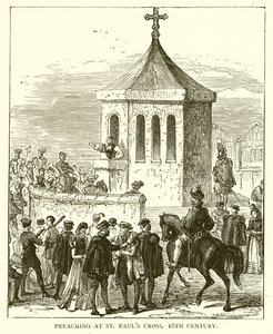 Prædiker ved St. Pauls Cross, 1500-tallet af English School
