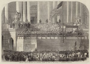 Präsident Lincoln hält seine Antrittsrede