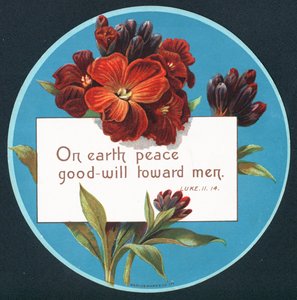 Primeln, Weihnachtskarte von English School