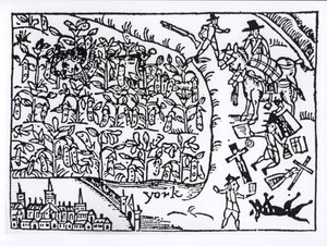 Prins Rupert (1619-82) gemmer sig på en bønnemark i slaget ved Marston Moor den 2. juli 1644 af English School