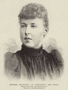 Prinsesse Alexandra af Sachsen-Coburg og Gotha (gravering) af English School