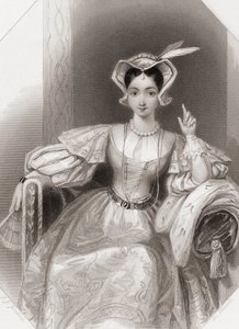 Prinsessa Katherine William Shakespearen "Kuningas Henry V:stä", kuvitus "Shakespeare Gallerysta", n. 1840 (kaiverrus) af English School