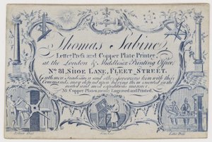 Trykker, Thomas Sabine, fagkort af English School