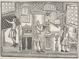 Trykkeriet, c.1710 af English School