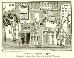 trykkeri, ca. 1710 af English School