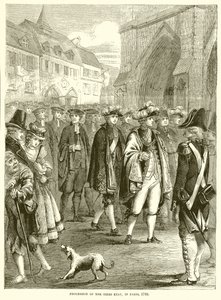 Procession af Tiers Etat, i Paris, 1789 af English School