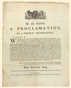 Proklamation til en almindelig taksigelse, 1798 af English School
