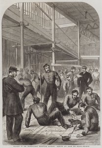 Fremskridt for den internationale udstillingsbygning, markerer Space for Stalls (gravering) af English School