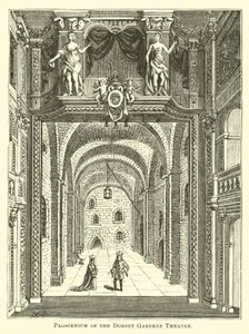 Proscenium af Dorset Gardens Theatre af English School