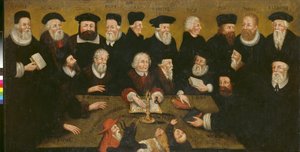 Protestantiske reformatorer, ca. 1654 (olie på panel) af English School