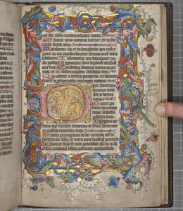 Psalter med Sarum brugskalender, Fol 82 recto, c.1425-75 (blæk, maling & guld på vellum) af English School