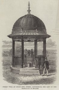Public Well ved Stoke Row, Ipsden, Oxfordshire, Maharajahs gave fra Benares (gravering) af English School