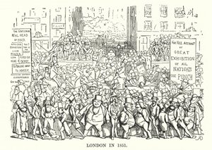 Punch tegneserie: London i 1851 (gravering) af English School