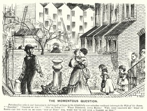 Punch tegneserie: The Momentous Question (gravering) af English School