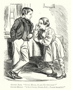 Punch tegneserie: en misforståelse om grammatik (gravering) af English School